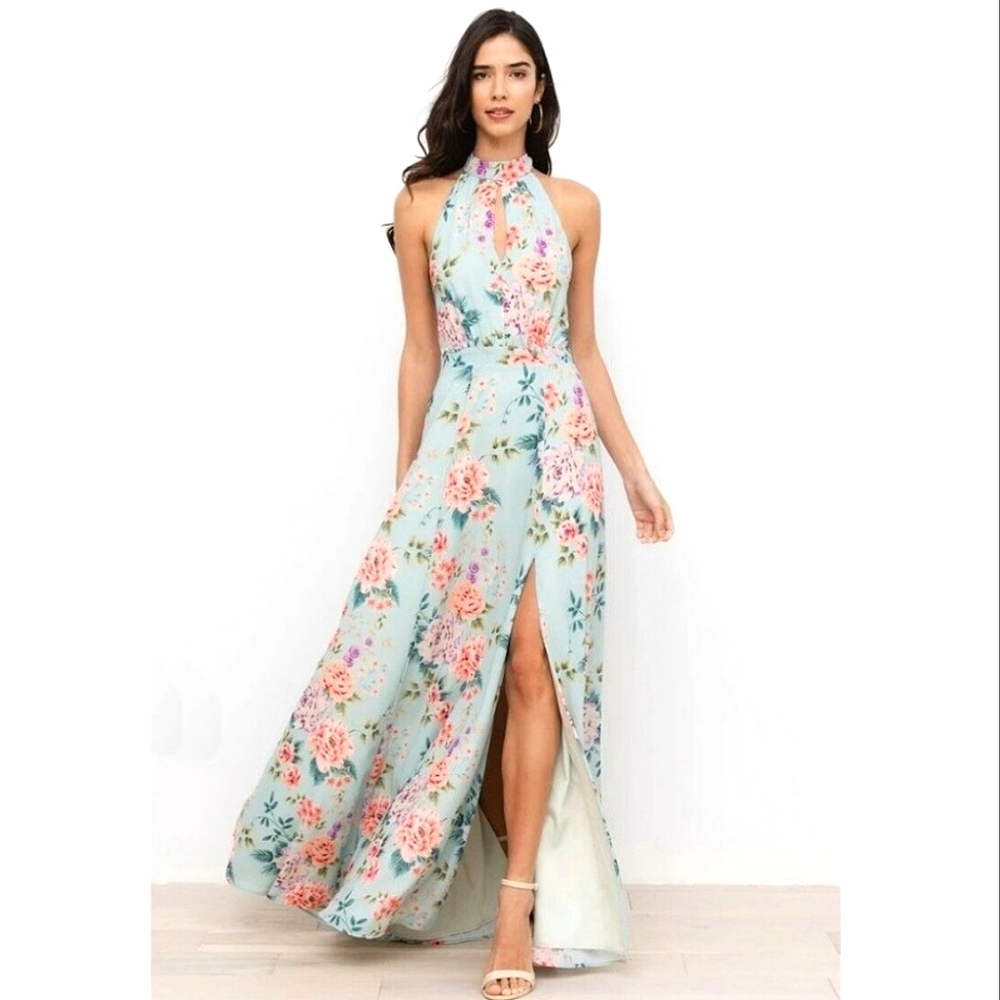 Yumi Kim High Demand Maxi Dress Sweet Dawn Dusk Floral Green XS $325 Revolve